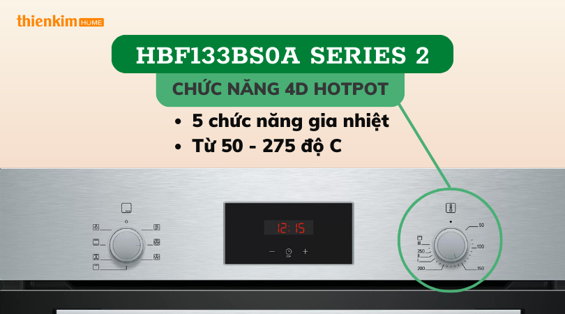Lò nướng Bosch HBF133BS0A Series 2 gia nhiệt